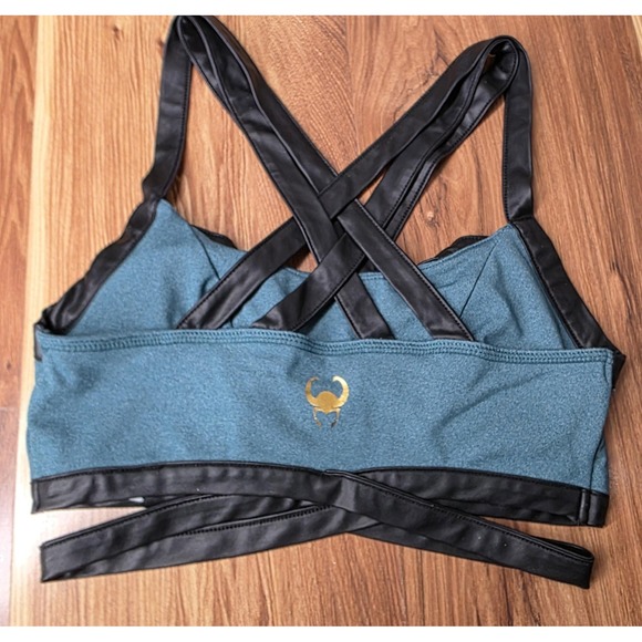 Marvel Loki Sports Bra Womens Small Teal Black Strappy Crossback Her Universe - Picture 2 of 7